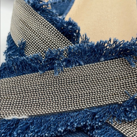 Comfort denim slip on Criss-Cross Slide Sandals, size 10 - Picture 8 of 8